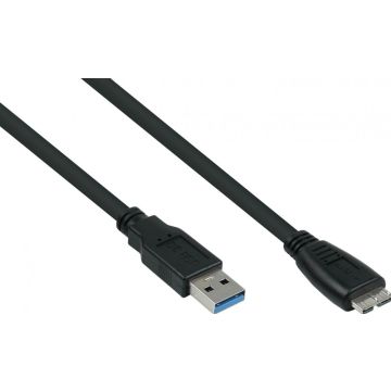 kabelmeister USB3.0 Kabel A-Micro B UL zwart 5m