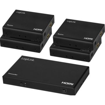Adap Logilink HDMI extender/splitter set 1x4-Port 6 GBps, 60m, over IP
