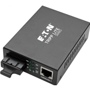 Tripp Lite Gigabit Multimode Fiber to Ethernet Media Converter, 101001000 SC, International Power Supply, 850 nm, 550 m (1,804 ft.) - Glasvezel mediaconverter