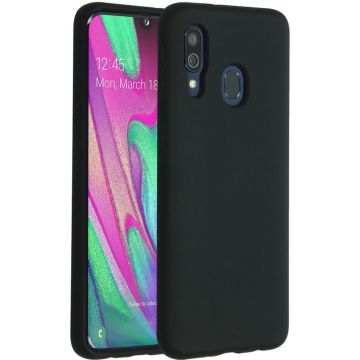 Accezz Liquid Silicone Backcover Samsung Galaxy A40 - Zwart