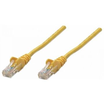 Intellinet Patchkabel RJ45 U/UTP Cat5e 0.5m Hebelschutz geel