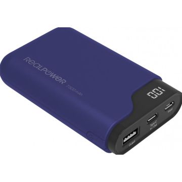 Powerbank RealPower Type C 7500 midnight blue