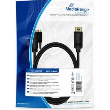 MediaRange DVI auf DisplayPort aansluitkabel DVI-D BU 2m,zwart