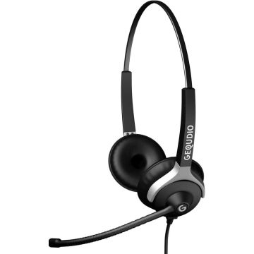 GEQUDIO Headset 2-Ohr voor Yealink,Snom,Grandstream met Kabel