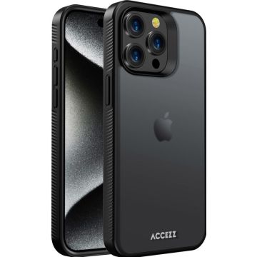 Accezz Rugged Frosted Backcover iPhone 15 Pro Max - Zwart