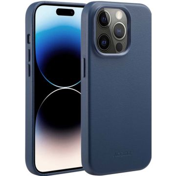Accezz MagSafe Leather Backcover iPhone 14 Pro - Nightfall Blue