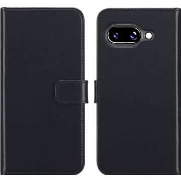 Selencia Echt Lederen Bookcase Google Pixel 9A - Zwart