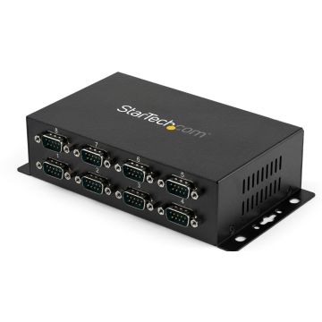 StarTech.com 8-poort USB naar DB9 RS232 Seriële Adapter Hub – Industriële DIN-rail en Wandmontage - Seriële adapter