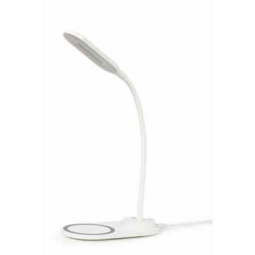 gembird Schreibtischlampe met kabellosem Lader, weiß