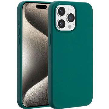 Accezz Liquid Silicone Backcover met MagSafe iPhone 15 Pro Max - Forest Green