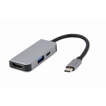 gembird USB Type-C 3-in-1 combi-Adapter (Hub + HDMI + PD)