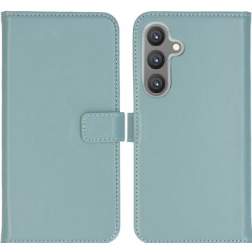 Selencia Echt Lederen Bookcase Samsung Galaxy S24 Plus - Air Blue