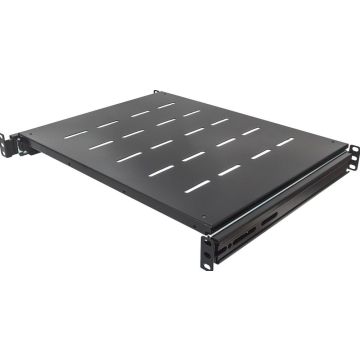 Uitschuifbaar Plateau, 19-Inch, 1HE, 600mm, 35Kg, Zwart