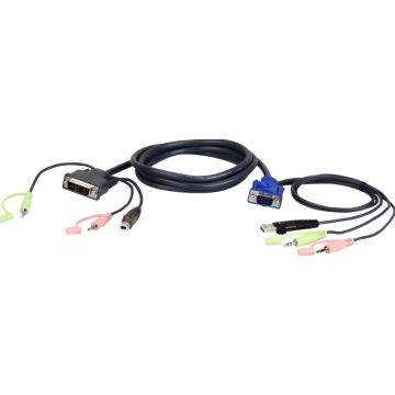 ATEN 2L-7DX2U - Kabel voor toetsenbord  muis  video  audio