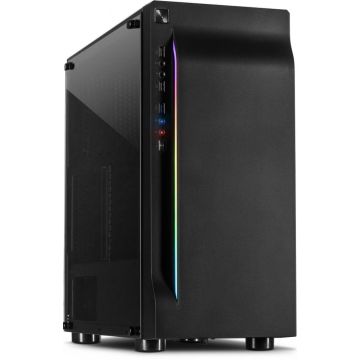 Inter-Tech A-3411 Creek RGB Gaming-Behuizing met Tempered Glas