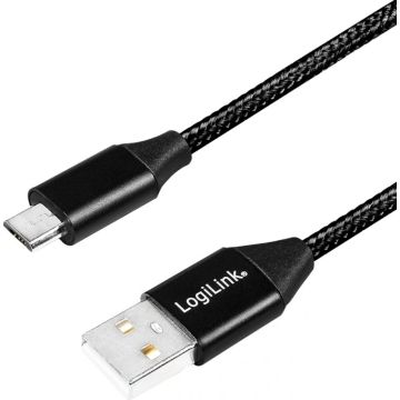 LogiLink USB 2.0 Kabel zu Micro-USB stekker, 1,0m zw