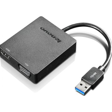 Lenovo Universal USB 3.0 to VGAHDMI Adapter - Externe video-adapter