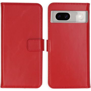 Selencia Echt Lederen Bookcase Google Pixel 8a - Rood