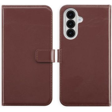 Selencia Echt Lederen Bookcase Samsung Galaxy A56 - Bruin