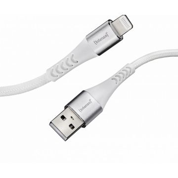 Cable Intenso USB-A to Lightning 1,5m White Charging+Data Transfer, Nylon