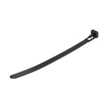 StarTech.com 15cm(6") Reusable Cable Ties, 7mm(14") wide, 35mm(1-38") Bundle Dia. 22kg(50lb) Tensile Strength, Releasable Nylon Ties, IndoorOutdoor, 94V-2UL Listed, 100 Pack, Black - Nylon 66 Plastic