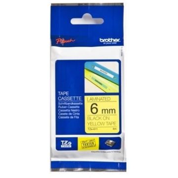 Brother TZe-611 - Zwart op geel
