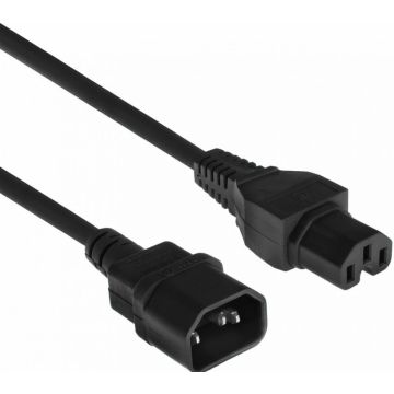 POWERCORD C14-C15 BK 5.00M. 1 stk