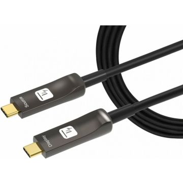 Techly USB-C Kabel AOC Fiber M/M 20m