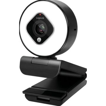 Logilink Webcam FHD 76° Dual-Mikro Autof. Ringlicht Stativ