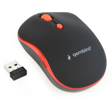 gembird Kabellose optische muis, zwart/rood