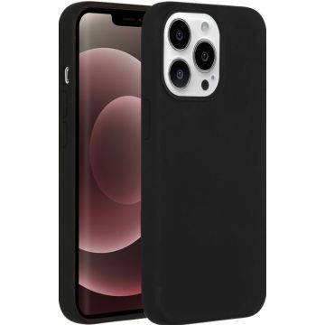 Accezz Liquid Silicone Backcover iPhone 13 Pro Max - Zwart