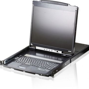 8-Port 19i LCD Cat5e/6 KVM Over IP Switch (Dual Rail)-French Keyboard AZERTY FR