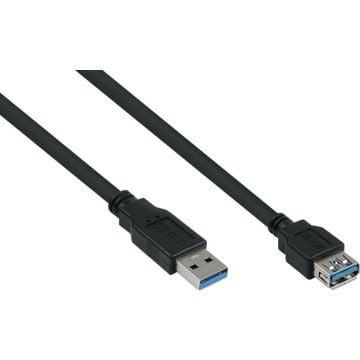 kabelmeister USB3.0 Verläng. A St.-A Bu. UL zwart 1m