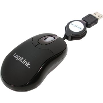 LogiLink Mini with retractable cable - Muis