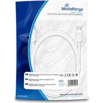 MediaRange Antenen-Kabel Koax-Stecker/Kupplung 75Ohm 3.0m we
