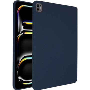 Accezz Liquid Silicone Backcover met penhouder iPad Pro 13 (2024) M4 - Donkerblauw