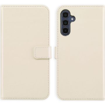 Selencia Echt Lederen Bookcase Samsung Galaxy A15 (5G / 4G) - Greige