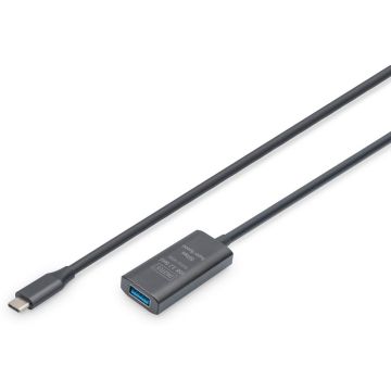 DIGITUS Verlängerungskabel USB-C->USB-A St./Bu. 5G 5,00m