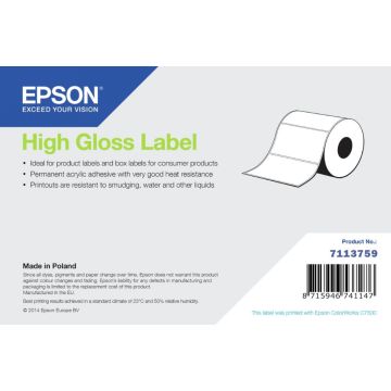 HIGH GLOSS LABEL DIE-CUT ROLL 102MM X 76