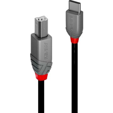 Lindy 1m USB 2.0 Type C an B Kabel, Anthra Line