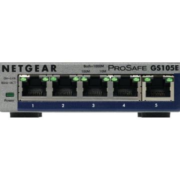 NETGEAR 5-poorts Gigabit Prosafe Plus switch (GS105E) - Switch