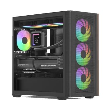 AeroCool D301A 4x ARGB Fans Black - Behuizing