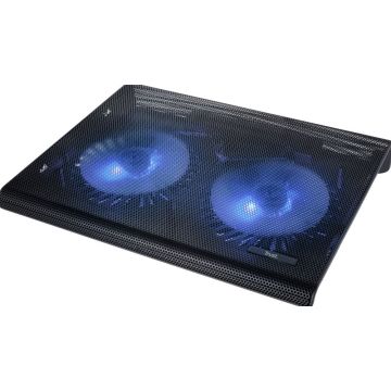 Trust Azul | Laptop Cooling Stand | 2 Ventilatoren | USB-voeding | Blauw Verlicht | max 17.3 inch, 43,9 cm (17.3"), 2 stuk(s), Zwart, Blauw, USB, USB