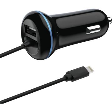 2GO USB-Kfz-Lader Lightning 12V/24V 2,4A, zwart