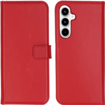 Selencia Echt Lederen Bookcase Samsung Galaxy A35 - Rood