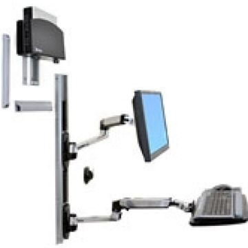 Ergotron LX - Bevestigingskit (CPU-houder, muishouder, 2 railbedekkingen, toetsenbordarm, 2 kabelkanalen, polssteun, wandgeleider 10", wandgeleider 34", arm scherm, muismat)