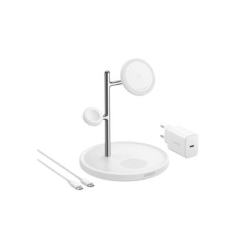 MagGo Magnetic Wireless Charger 15W 3-in-1 Stand White EU Plug