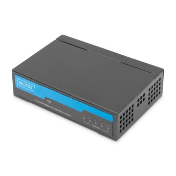 DIGITUS Switch 5-Port Gigabit Unmanaged metale behuizing zwart