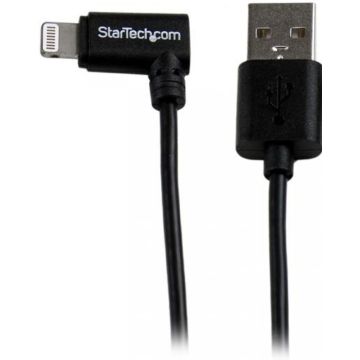 StarTech.com 2 m hoekige zwarte Apple 8-polige Lightning-connector naar USB-kabel voor iPhone  iPod  iPad - Lightning-kabel