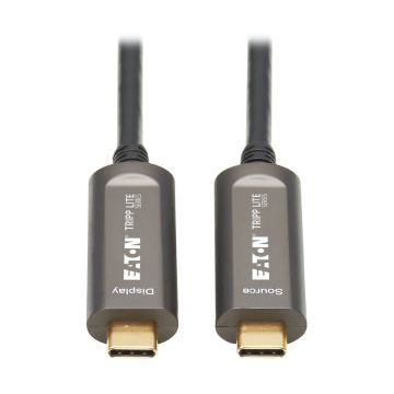 Eaton Tripp Lite Series USB-C to USB-C Plenum-Rated Fiber Active Optical Cable (AOC) - 4K 60 Hz, HDR, 4:4:4, MM, Black, 30 m